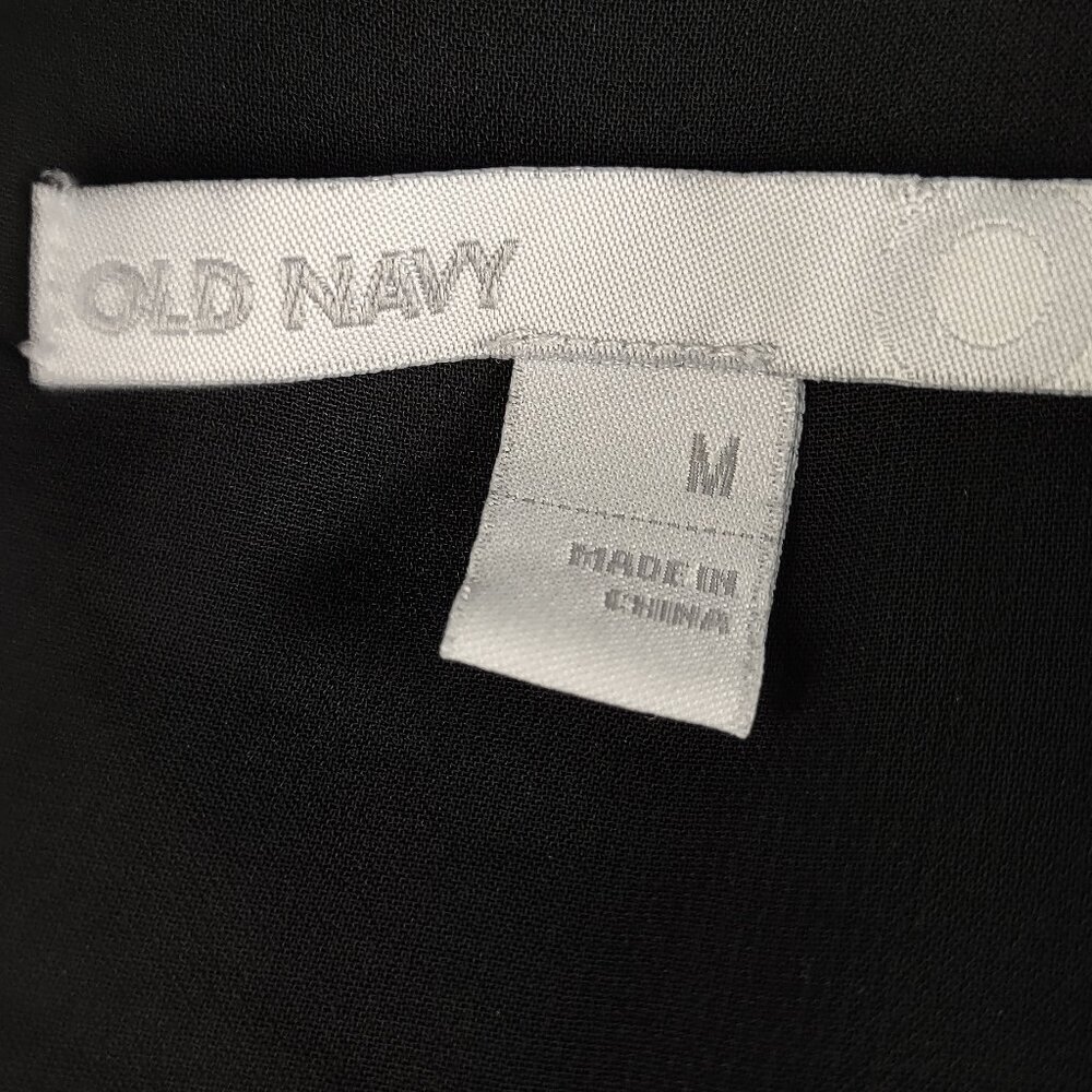 Old Navy Women's Black Puff Sleeve Scoop Neck, Casual Midi Dress Size Medium - Picture 10 of 12